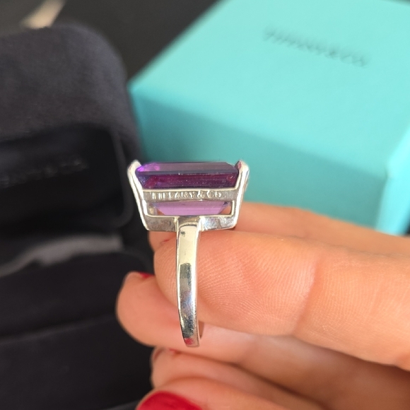 Vintage Tiffany & Co. Sterling Silver "Sparklers" Ring with Amethyst, Size 6 - Picture 7 of 9
